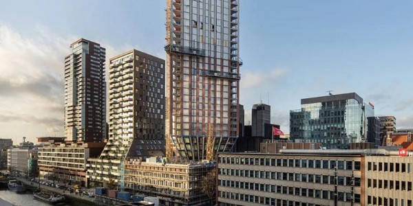 Barcode事務(wù)所荷蘭鹿特丹新住宅樓封頂，大型綠色屋頂花園連接