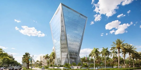 邁阿密金融新地標(biāo)封頂，造型如“倒金字塔”