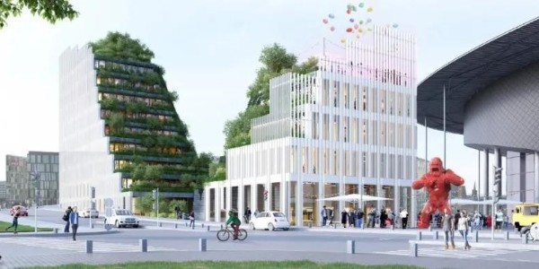 “階梯式”綠色露臺的辦公樓